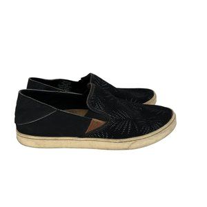 OluKai Women's Pehuea Leather Slip On Black Sneakers Size 8.5‎